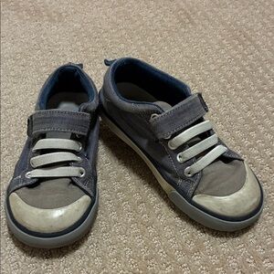 See Kai Run Gray and White Kids Sneakers